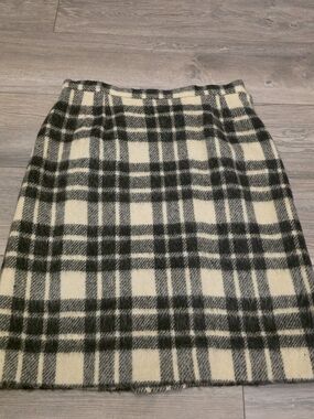 Vtg 1960s Personal Leslie Fay Plaid Wool Skirt ILGWU Union Mid-Century Size 10